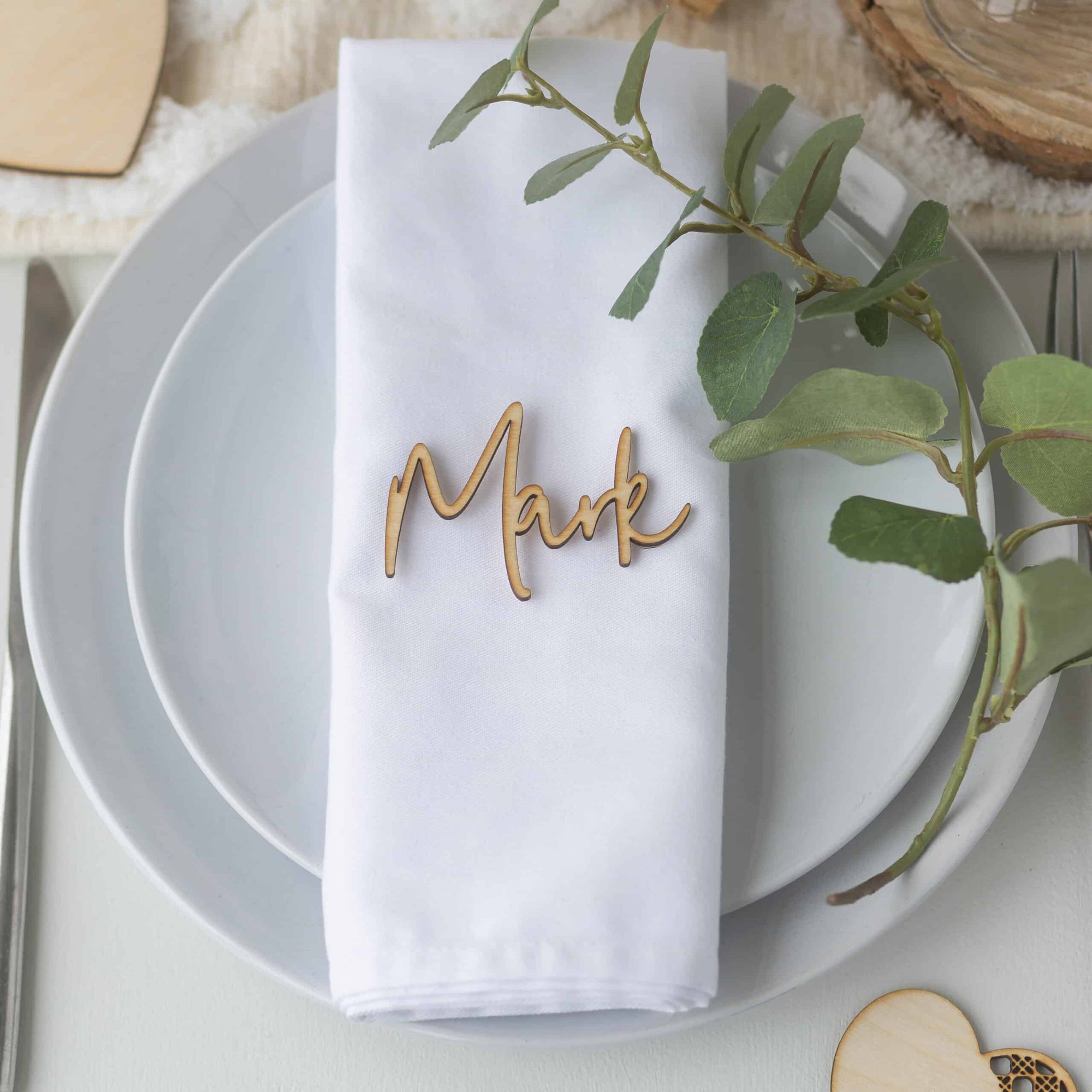 Personalised Wooden Name Place Cards