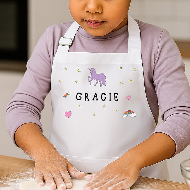 Personalised Kids Unicorn Themed Apron