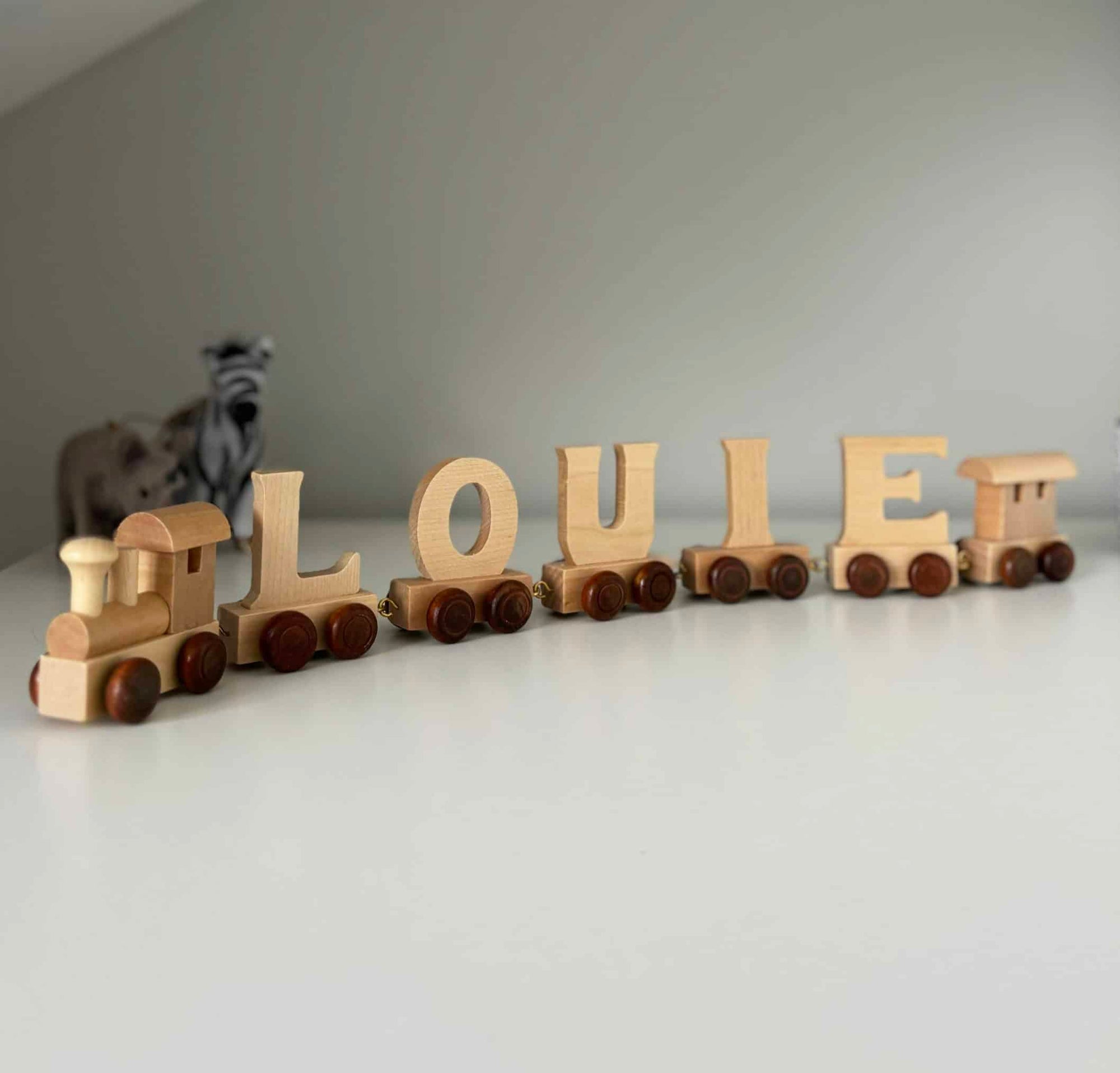 Wooden Natural Letter Train Name Toy