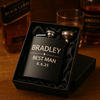 Personalised Black 6oz Hip Flask Wedding Favour Gift Set