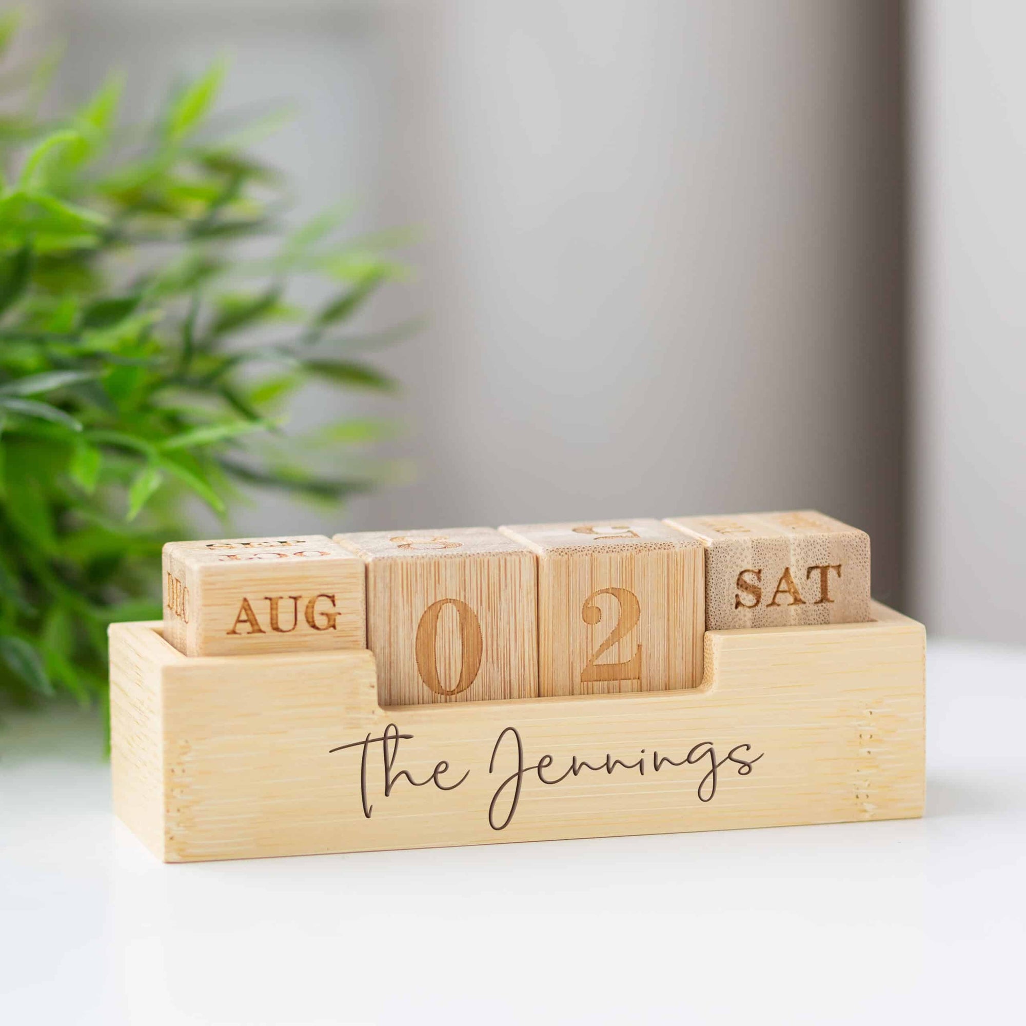 Personalised Bamboo Table Calendar