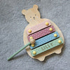 Personalised Polka Dot Kids Wooden Teddy Xylophone Toy