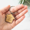Personalised Bamboo Wooden New Home Keyring