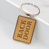 Personalised Bamboo Wooden Rectangle Keyring