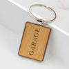 Personalised Bamboo Wooden Rectangle Keyring
