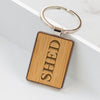 Personalised Bamboo Wooden Rectangle Keyring