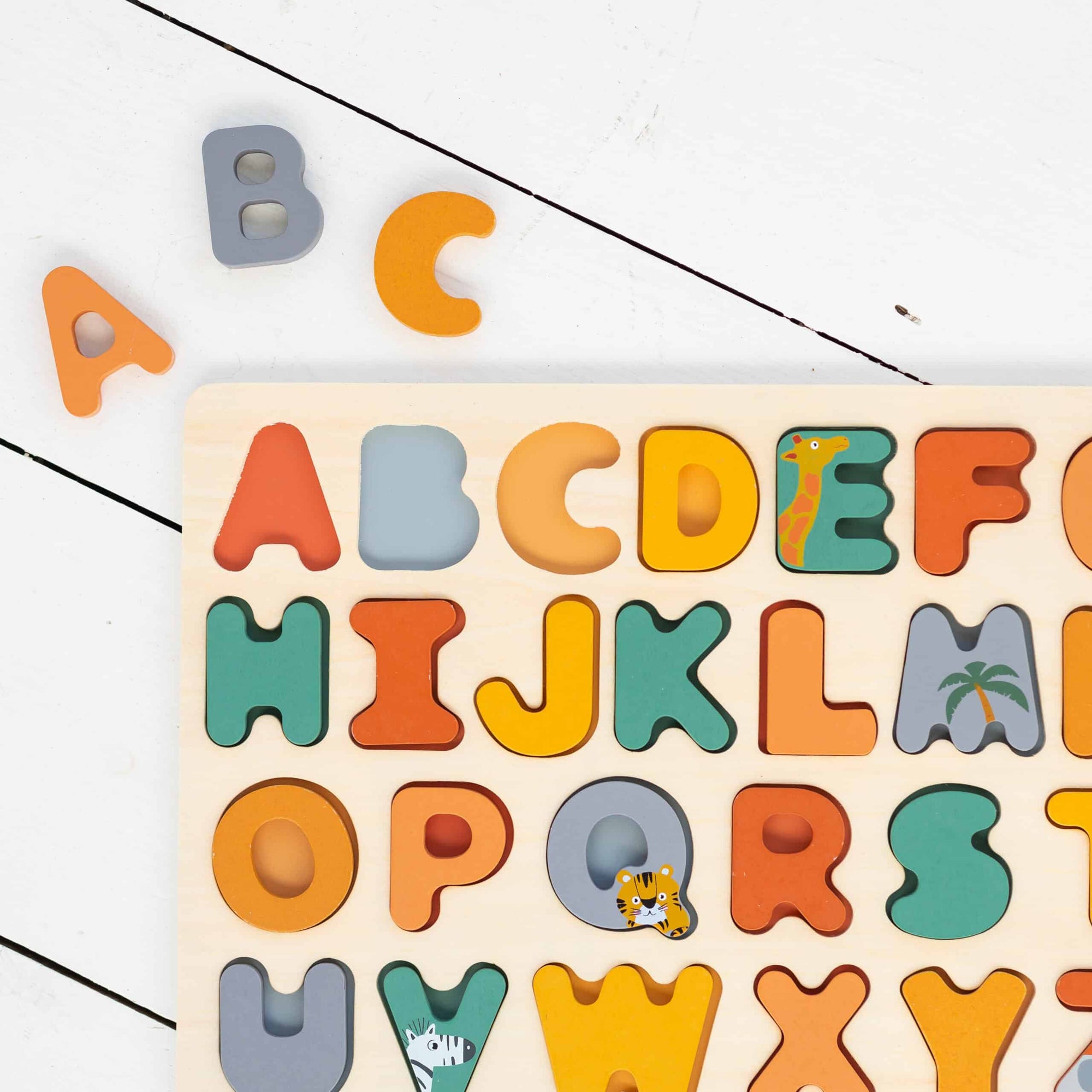 Personalised Wooden ABC Safari Puzzle