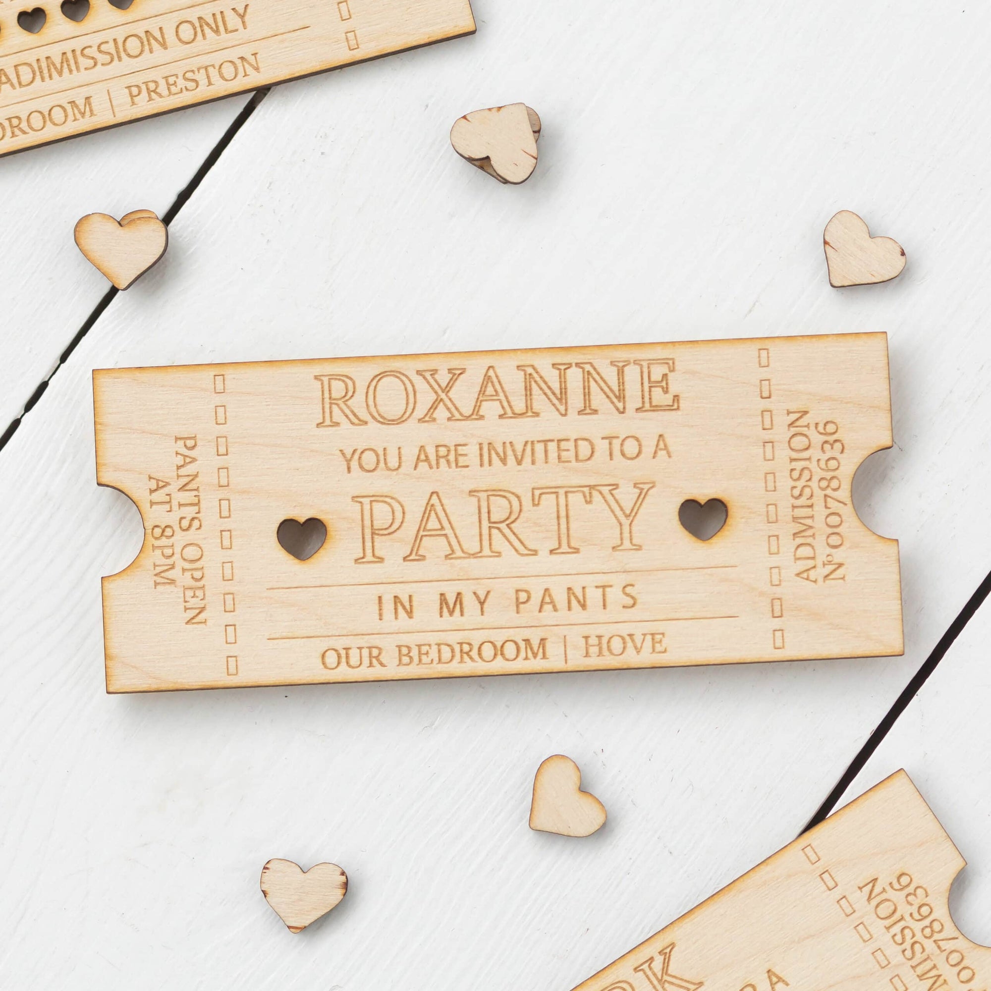 Personalised Party In My Pants Love Token