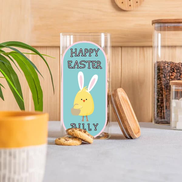 Personalised Glass Easter Biscuit Jar
