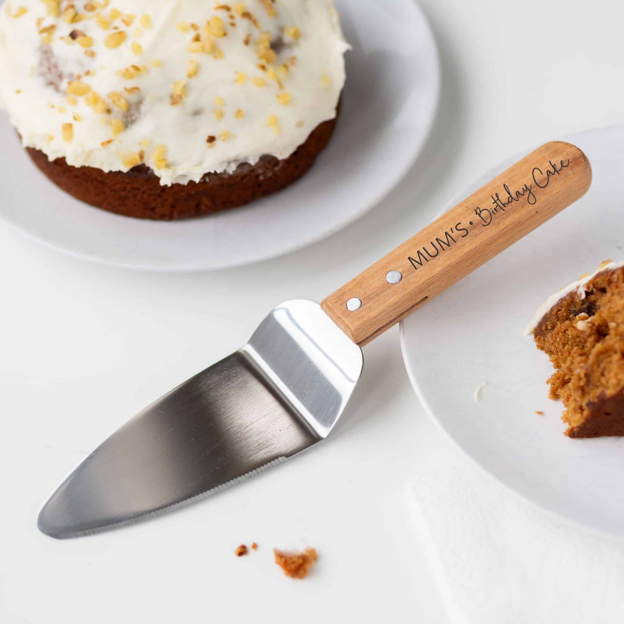 Personalised Wooden Cake Slice Server
