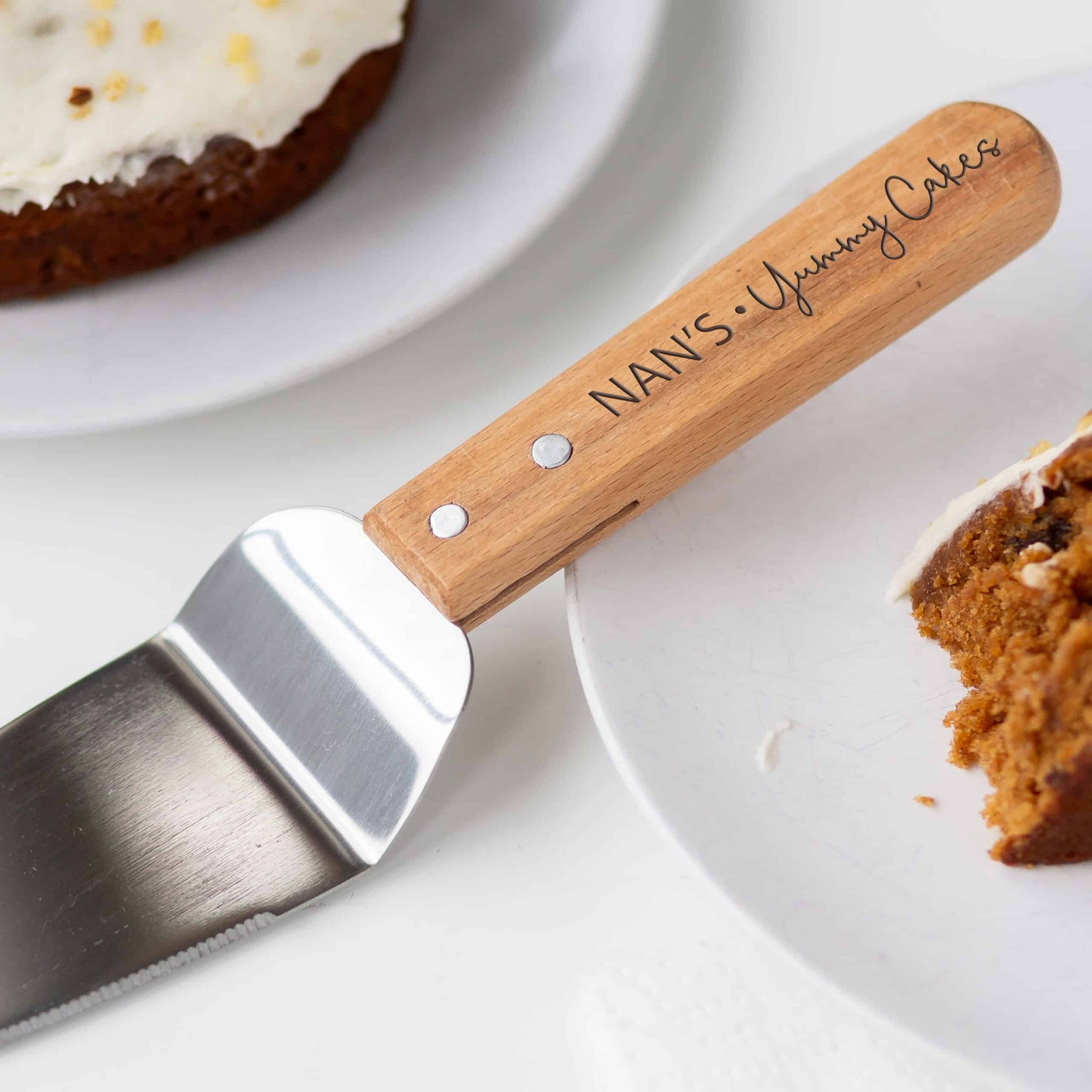 Personalised Wooden Cake Slice Server