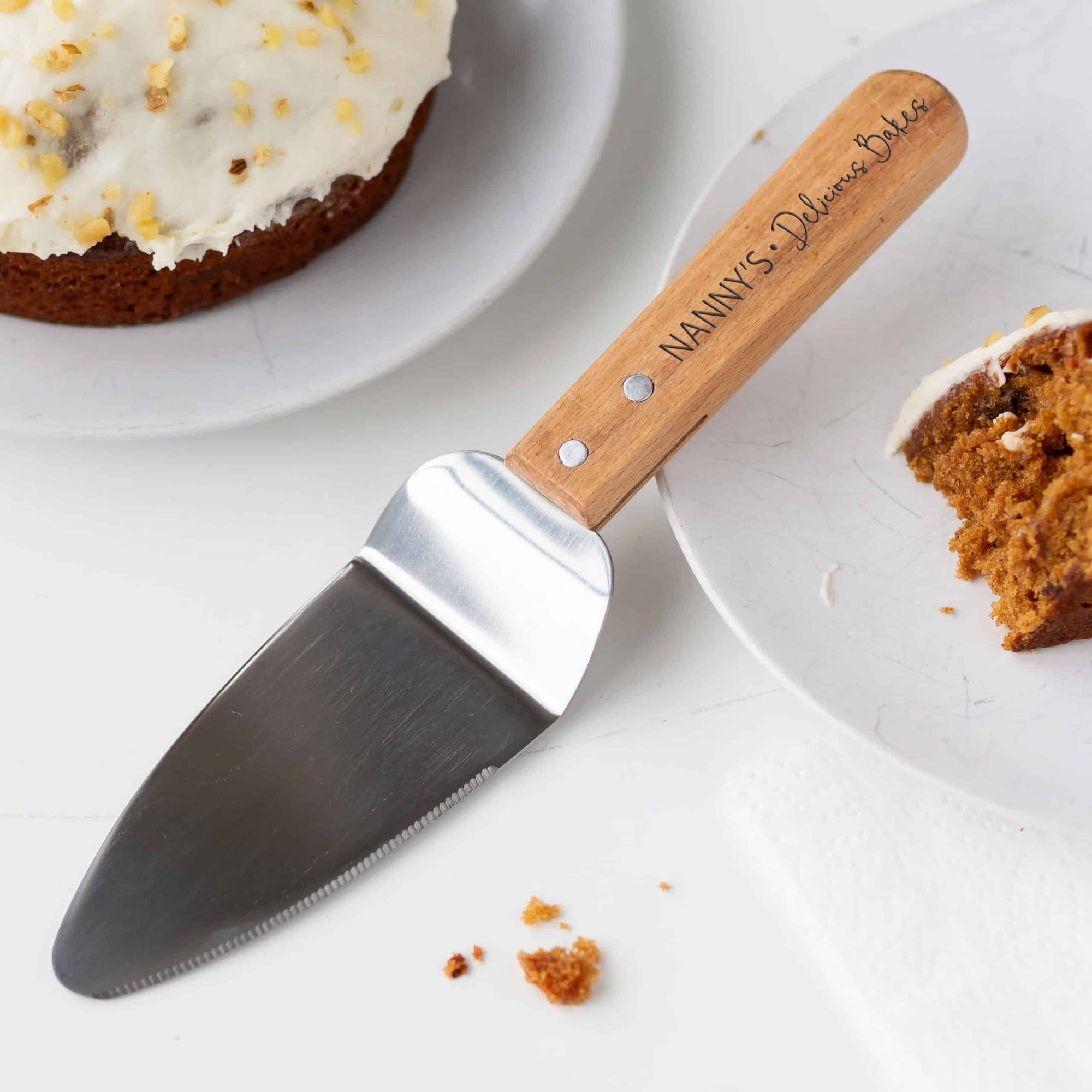 Personalised Wooden Cake Slice Server