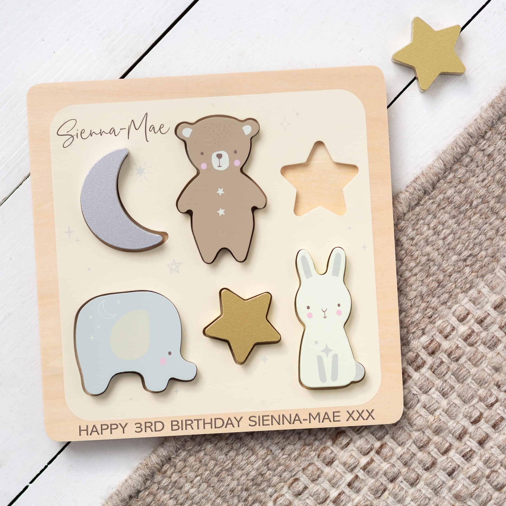 Personalised Wooden Bear Puzzle Toy