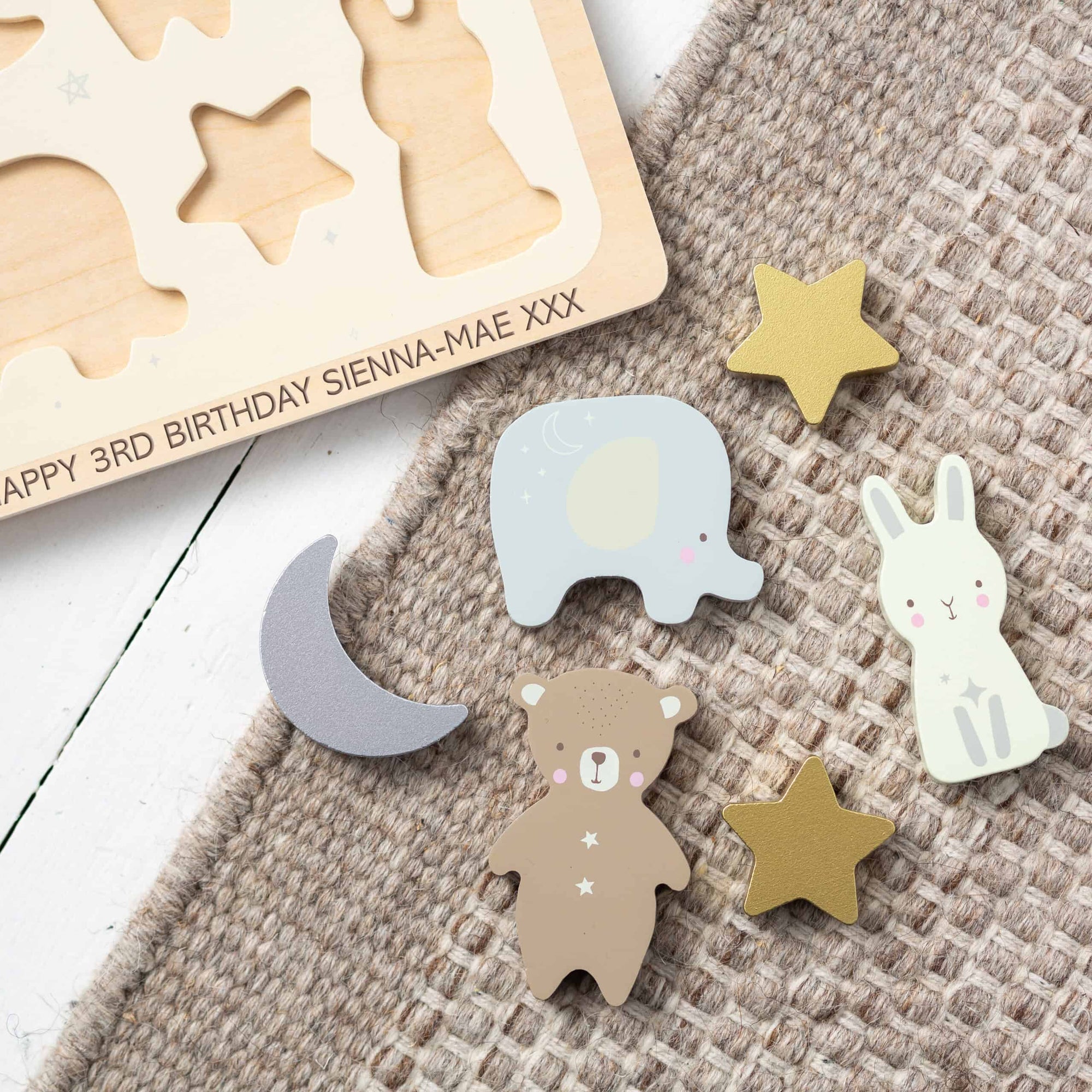 Personalised Wooden Bear Puzzle Toy