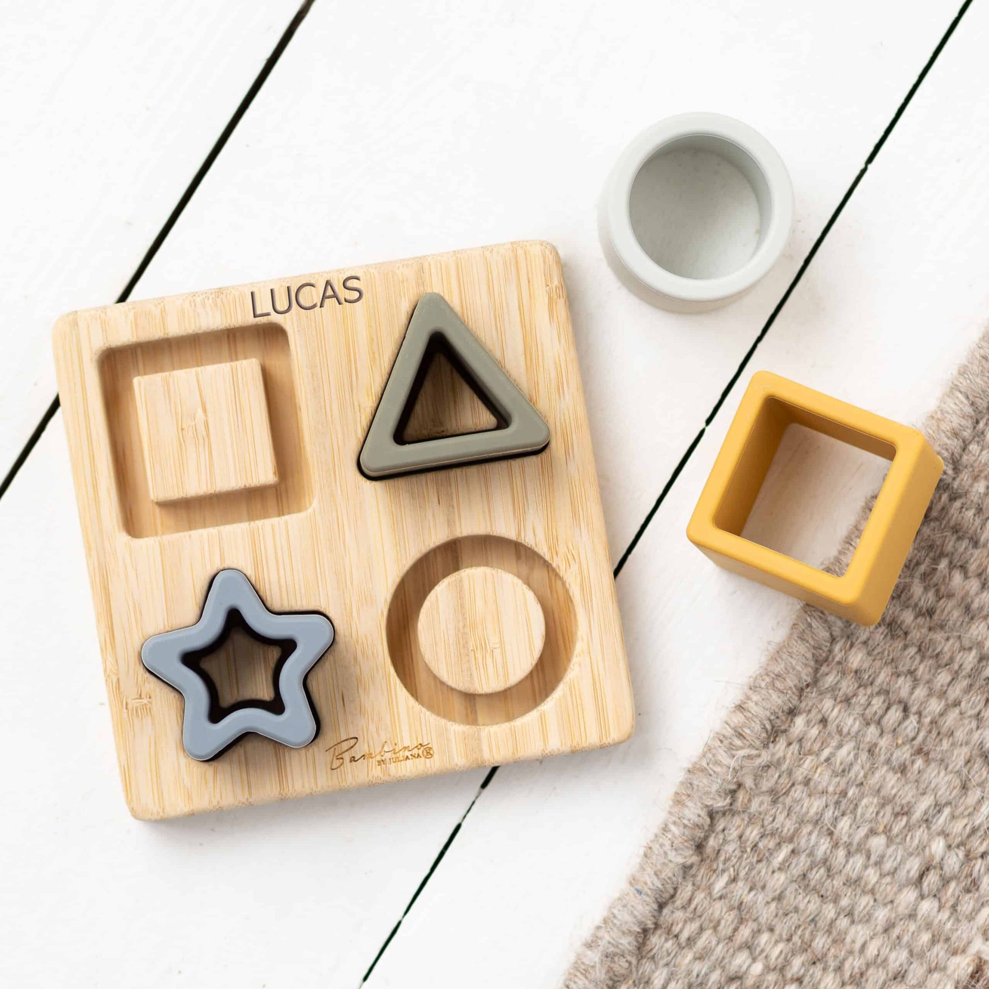 Personalised Wooden Star Silicone Puzzle Toy