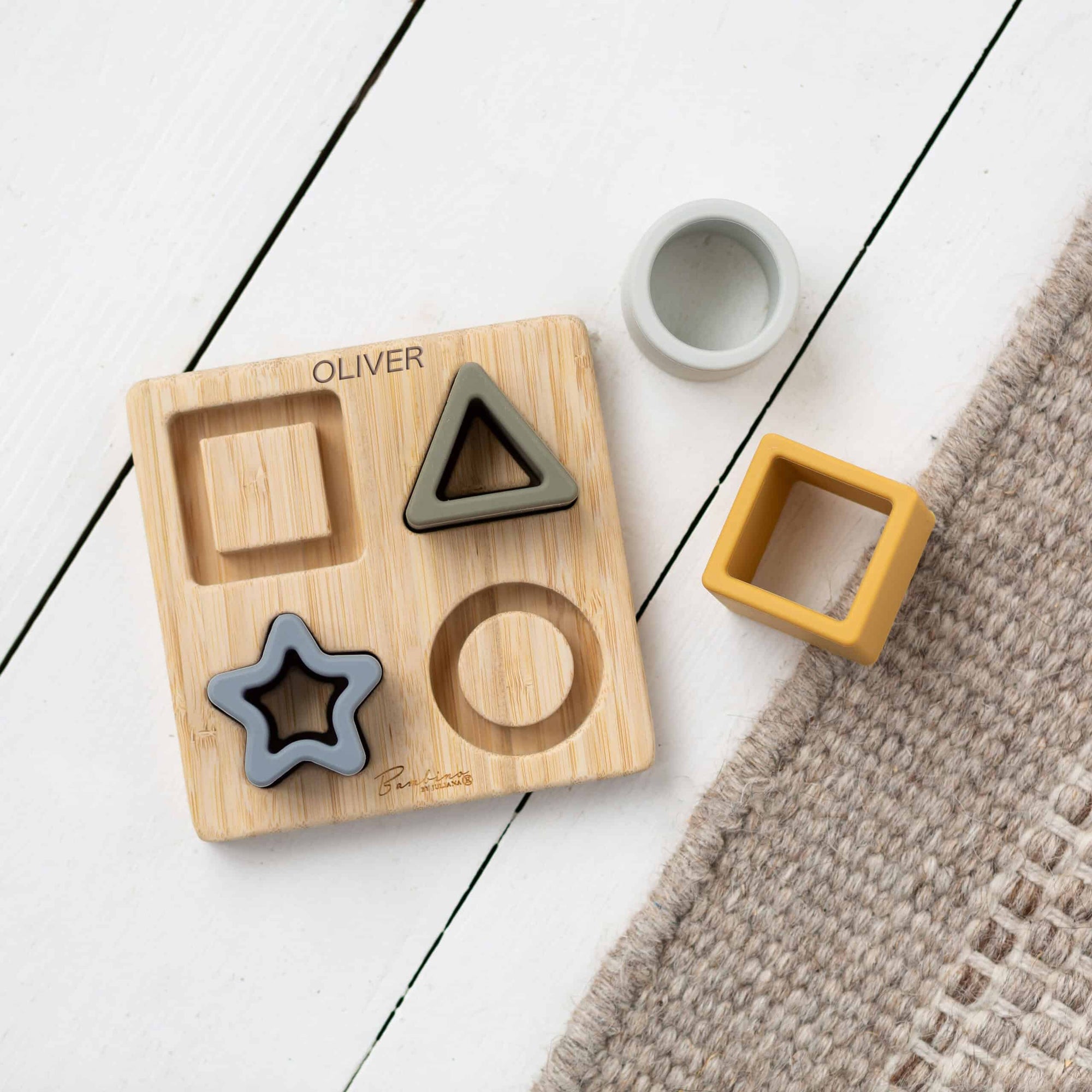 Personalised Wooden Star Silicone Puzzle Toy