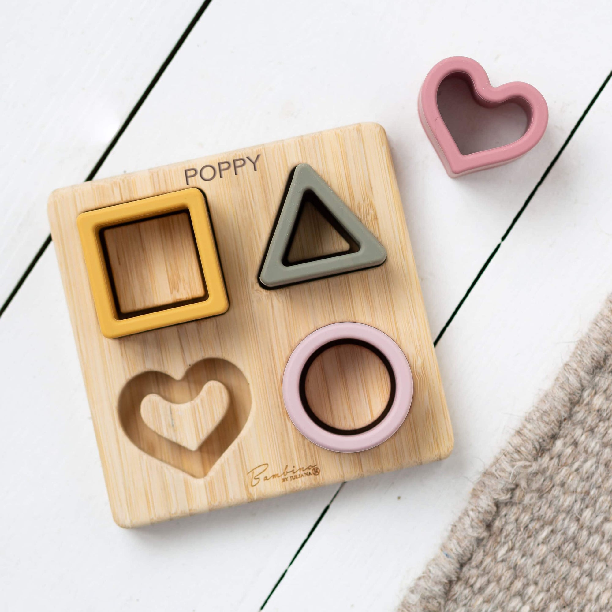 Personalised Wooden Heart Silicone Puzzle Toy