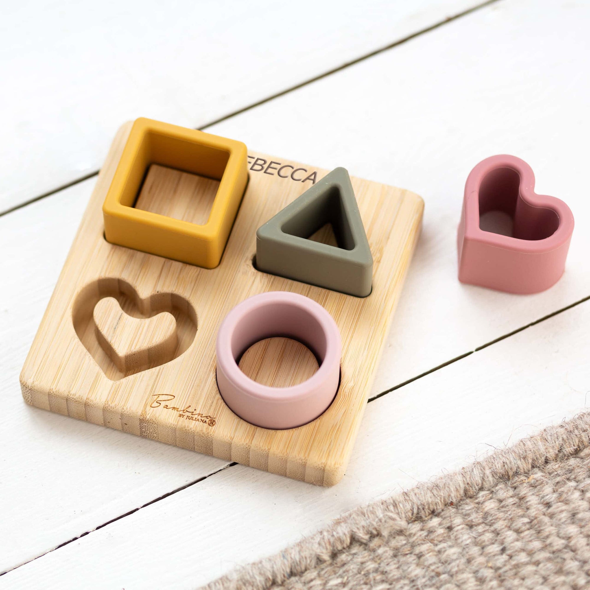 Personalised Wooden Heart Silicone Puzzle Toy