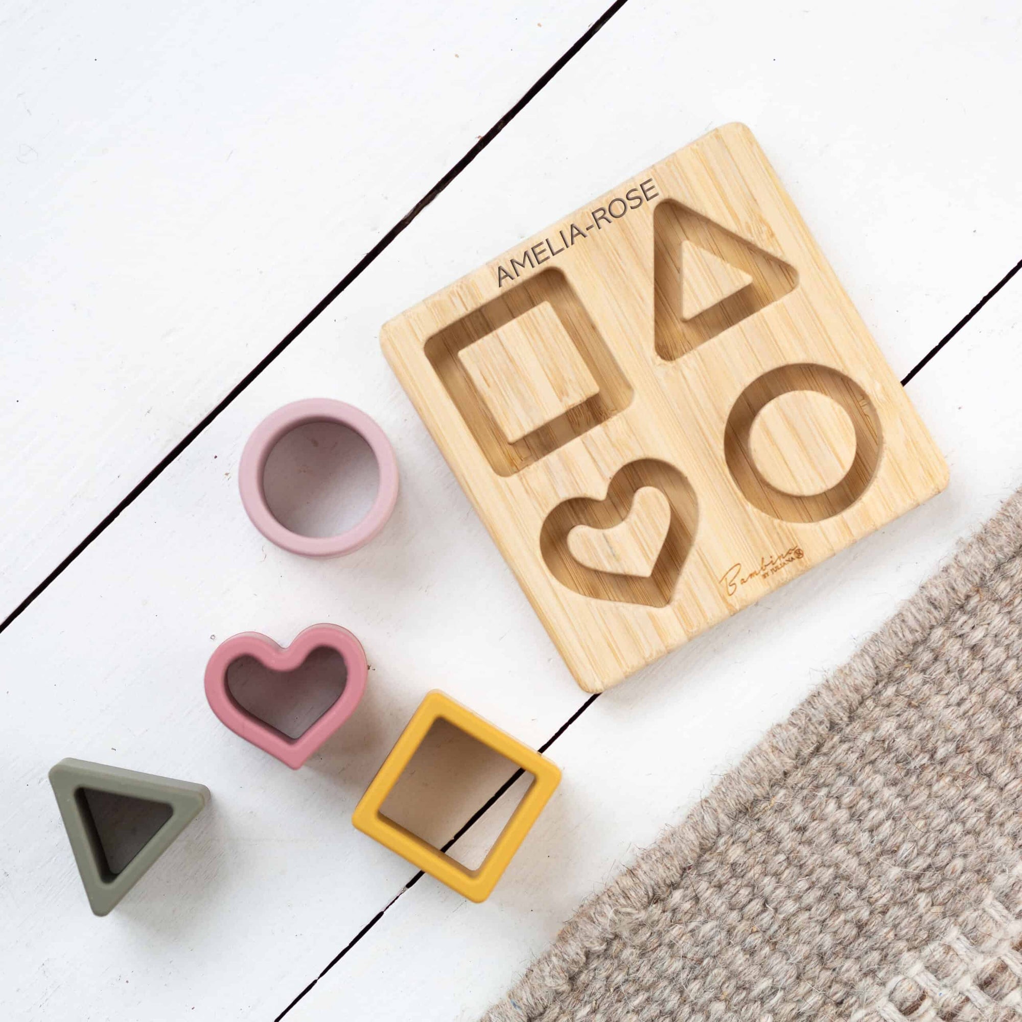 Personalised Wooden Heart Silicone Puzzle Toy