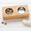 Personalised Double Paw Print Bamboo Pet Bowl