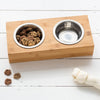Personalised Double Paw Print Bamboo Pet Bowl