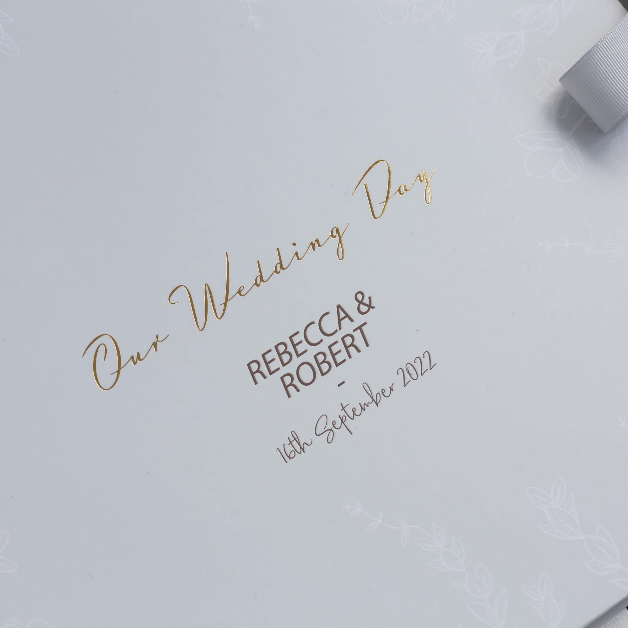 Personalised Large Floral Grey Wedding Day Scrapbook
