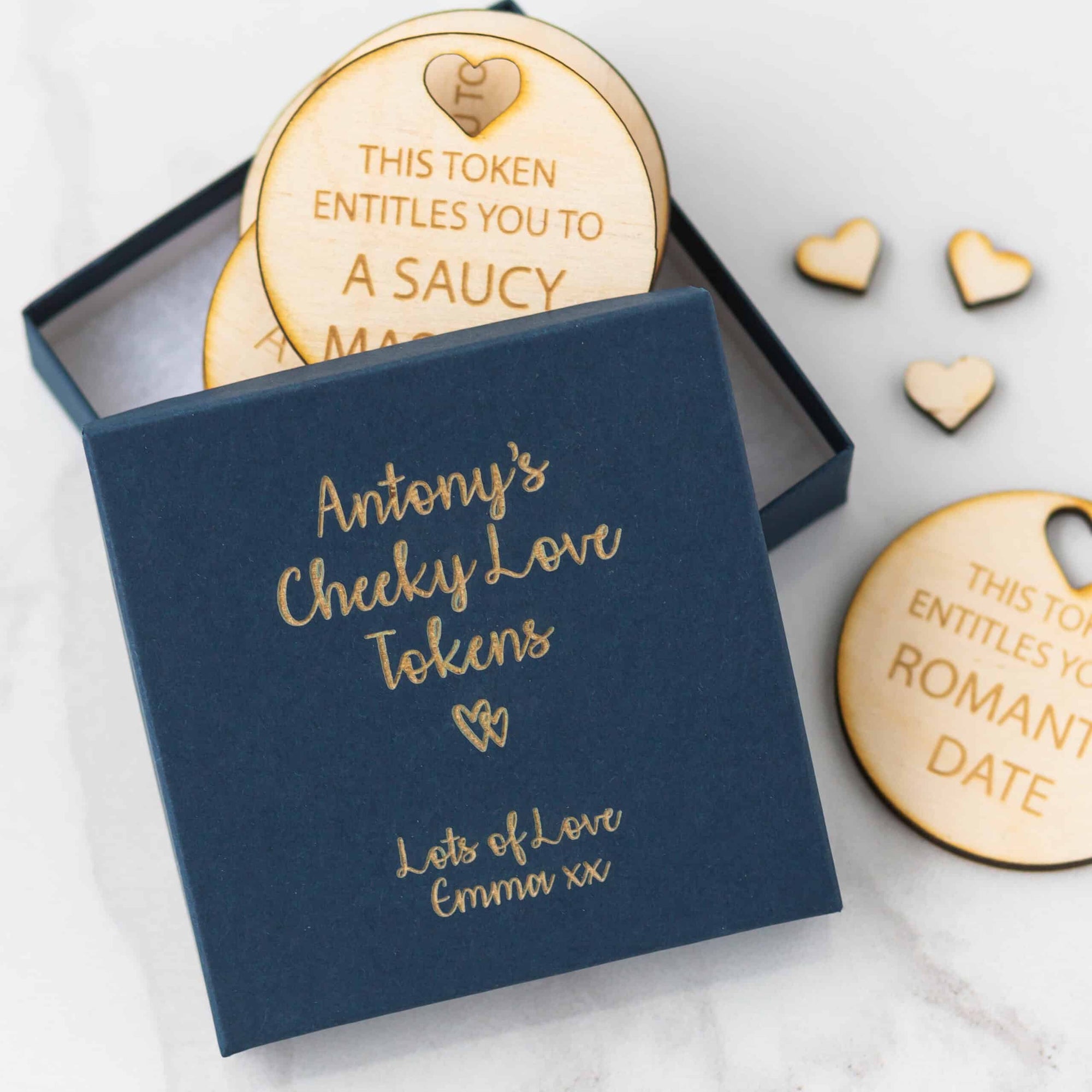 Personalised Valentine Romantic/Saucy Love Token Box