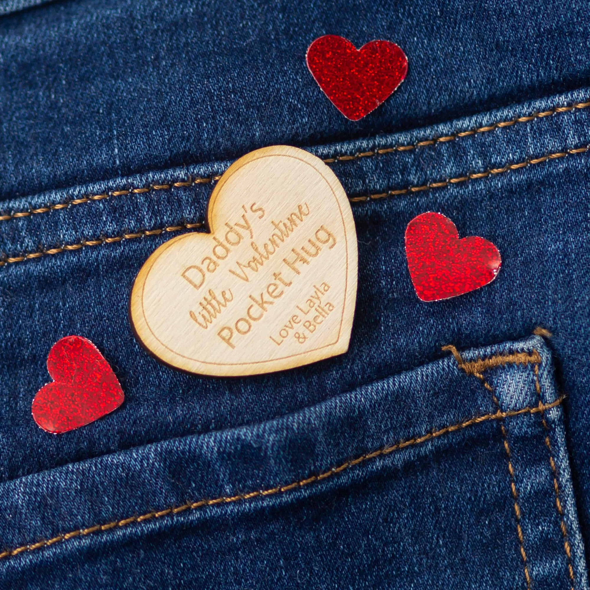 Personalised Valentines Heart Pocket Hug Token
