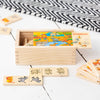 Personalised Safari Wooden Domino Toy Set