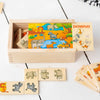 Personalised Safari Wooden Domino Toy Set