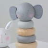 Personalised Wooden Elephant, Teddy or Bunny Stacking Toy