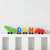 Personalised Dinosaur Wooden Pastel Letter Name Train Toy