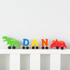 Personalised Dinosaur Wooden Pastel Letter Name Train Toy
