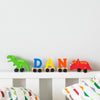 Personalised Dinosaur Wooden Pastel Letter Name Train Toy