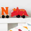 Personalised Dinosaur Wooden Pastel Letter Name Train Toy