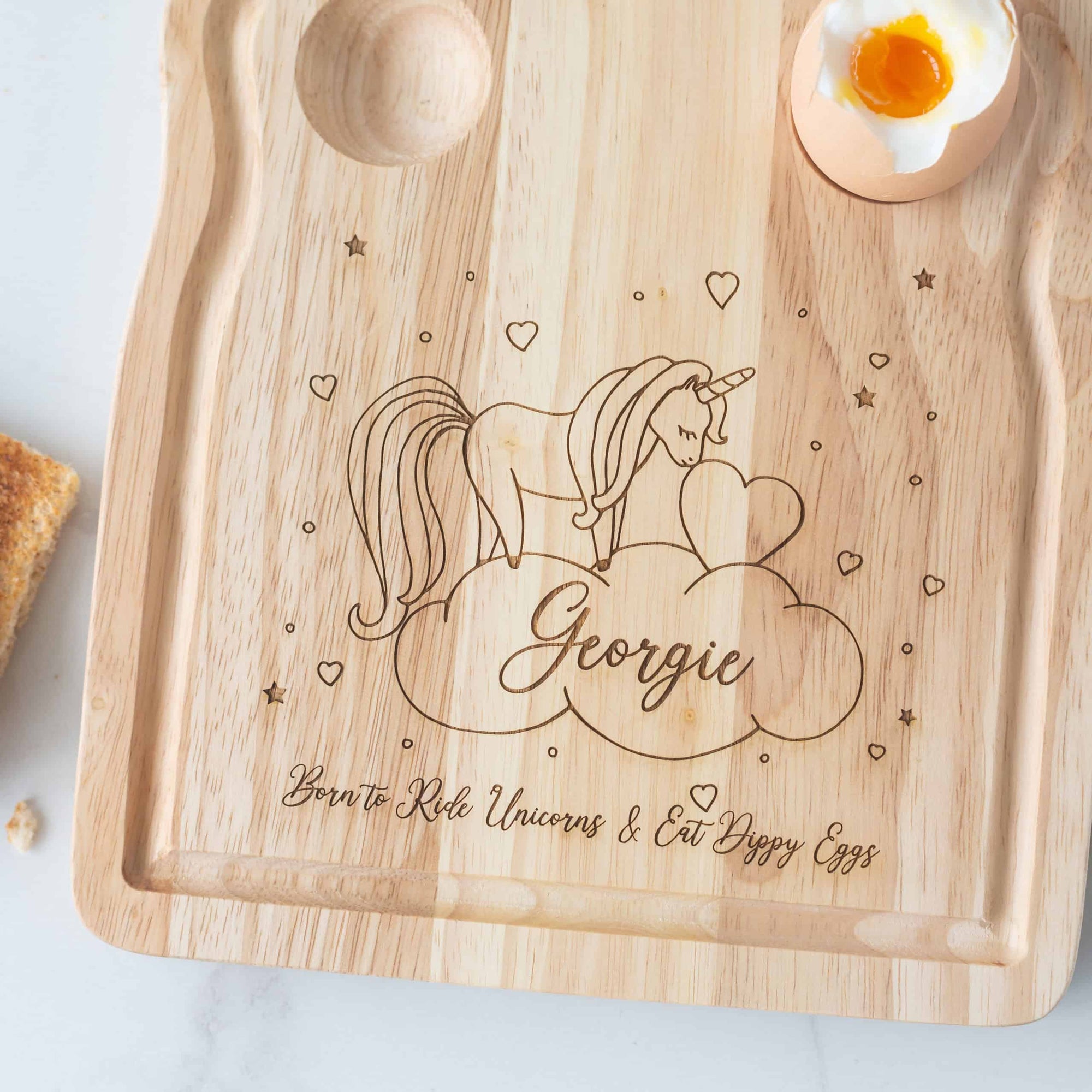 Personalised Wooden Unicorn Breakfast Board
