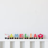 Unicorn Light & Pastel Colours Wooden Letter Toy Train