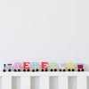 Unicorn Light & Pastel Colours Wooden Letter Toy Train