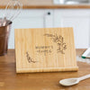 Personalised Bamboo Floral Recipe Book or Tablet Stand