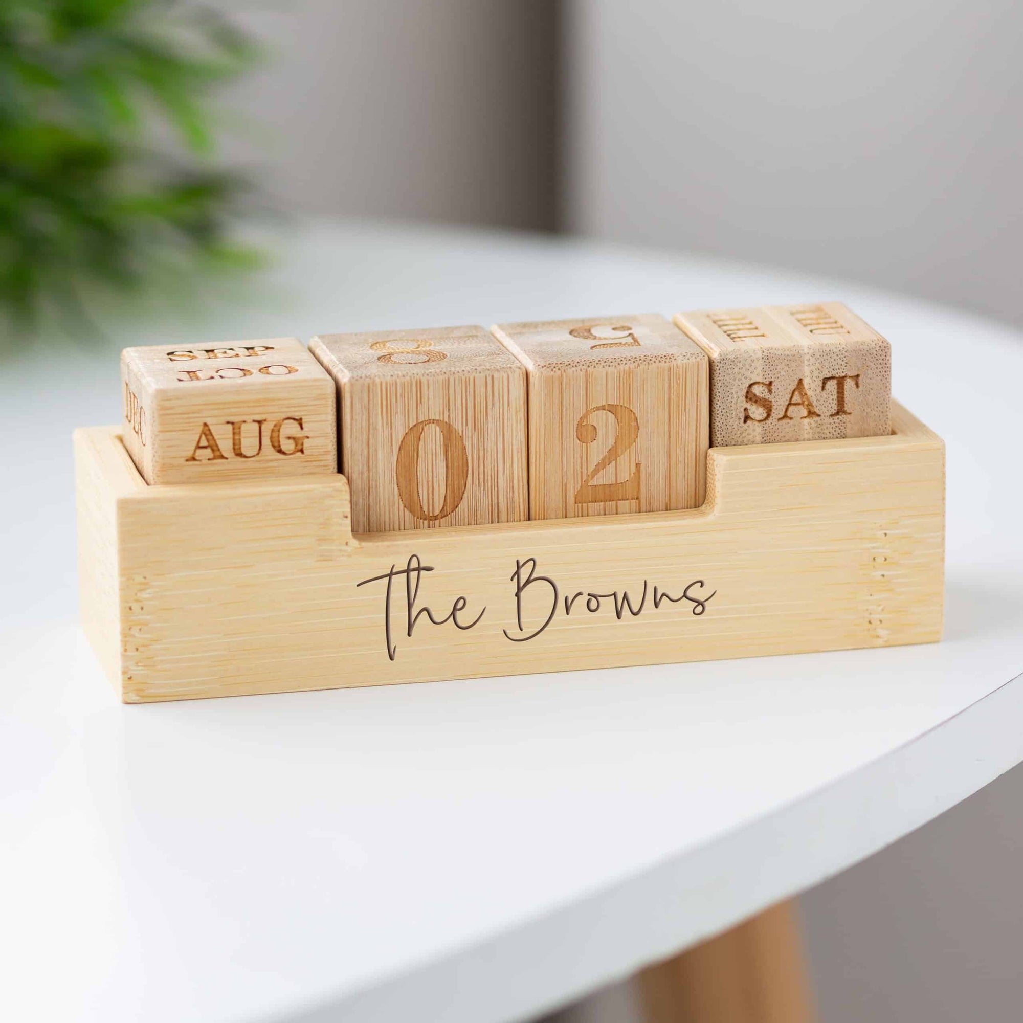 Personalised Bamboo Table Calendar