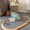 Personalised Wooden Car Racetrack Toy with Pitstop