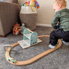 Personalised Wooden Car Racetrack Toy with Pitstop