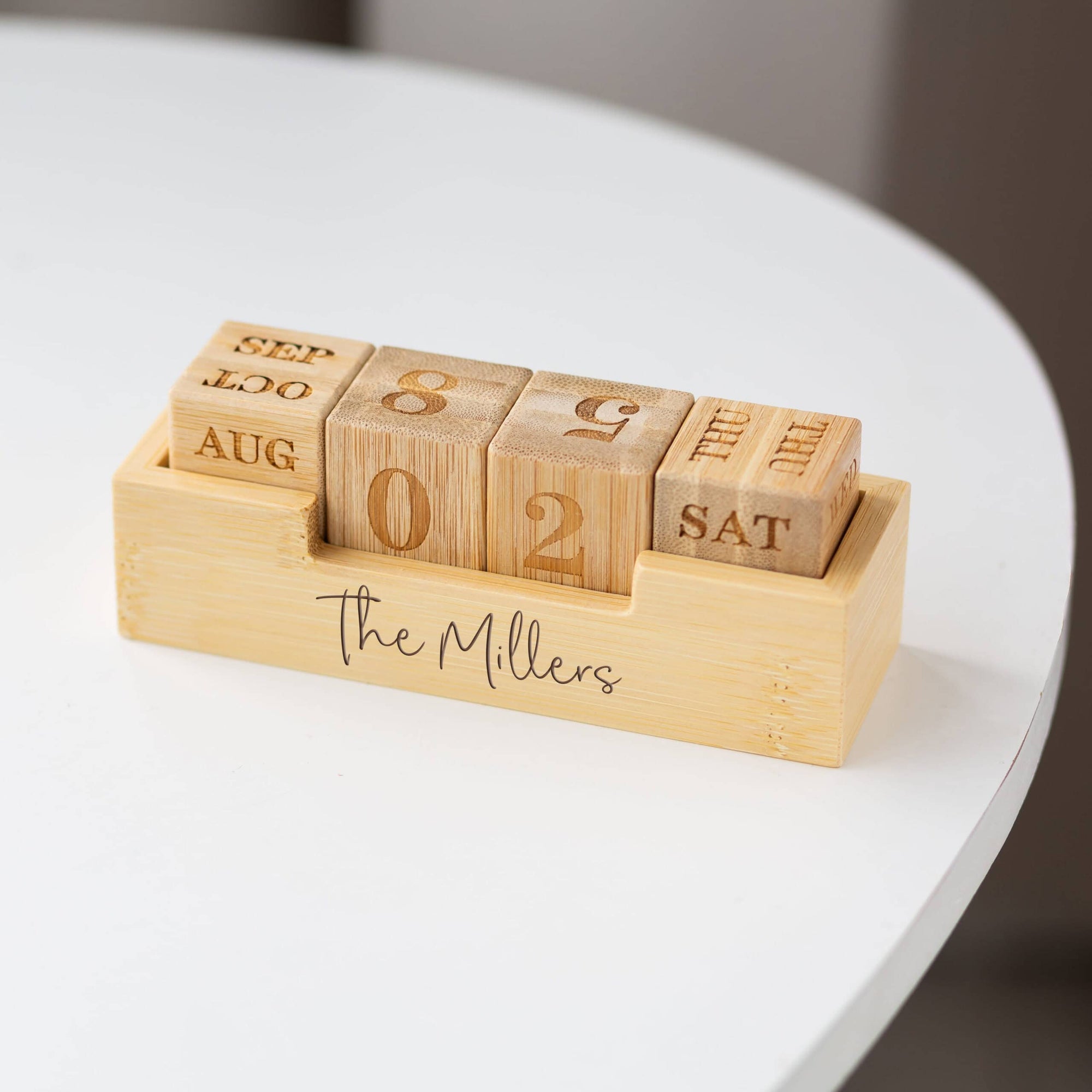 Personalised Bamboo Table Calendar