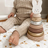 Personalised Wooden Pink Bunny Stacking Toy