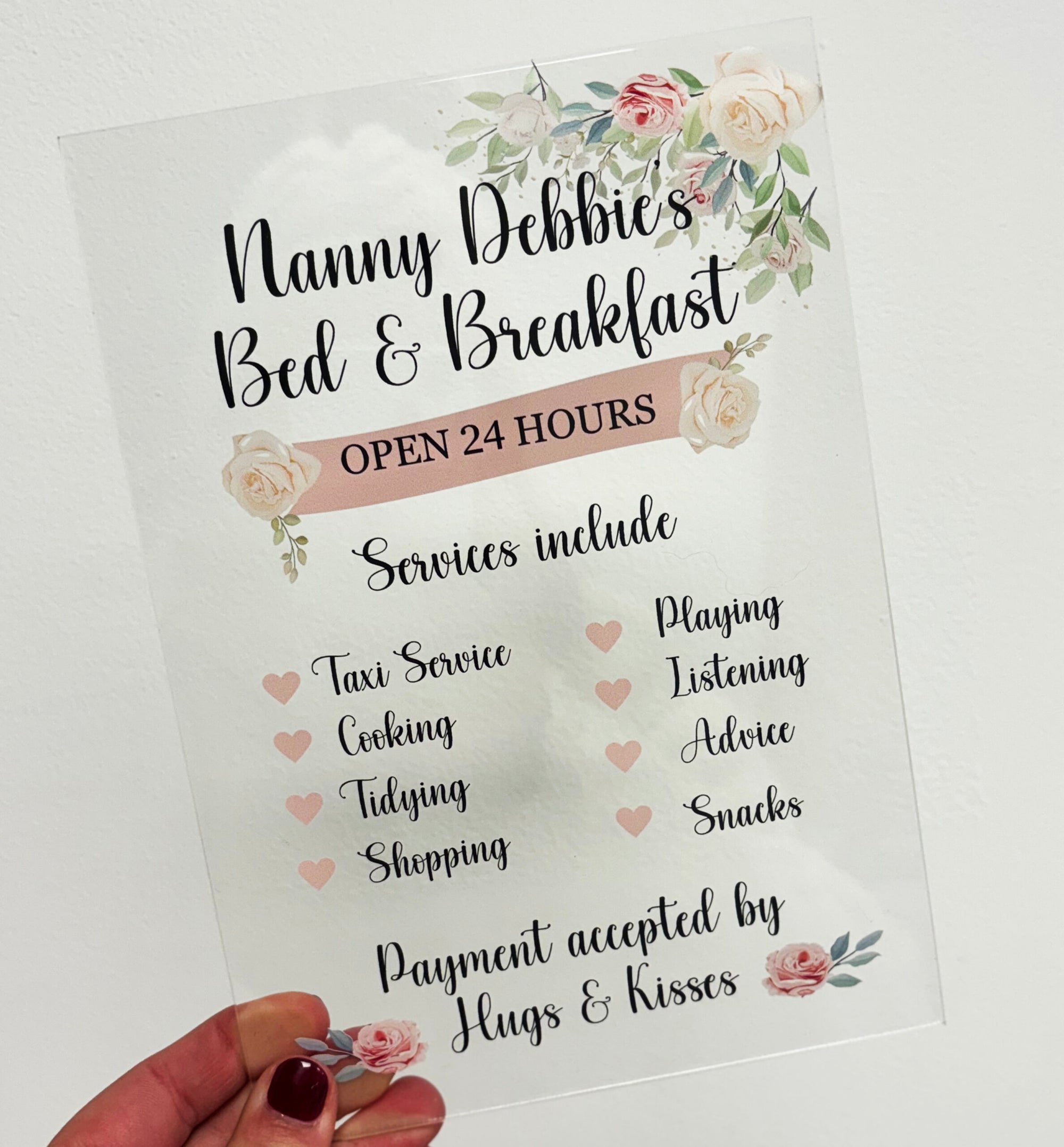 Personalised Bed and Breakfast Plaque