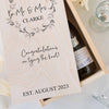 Personalised Congratulations Wedding Day Two Bottle Sliding Wooden Wine Box