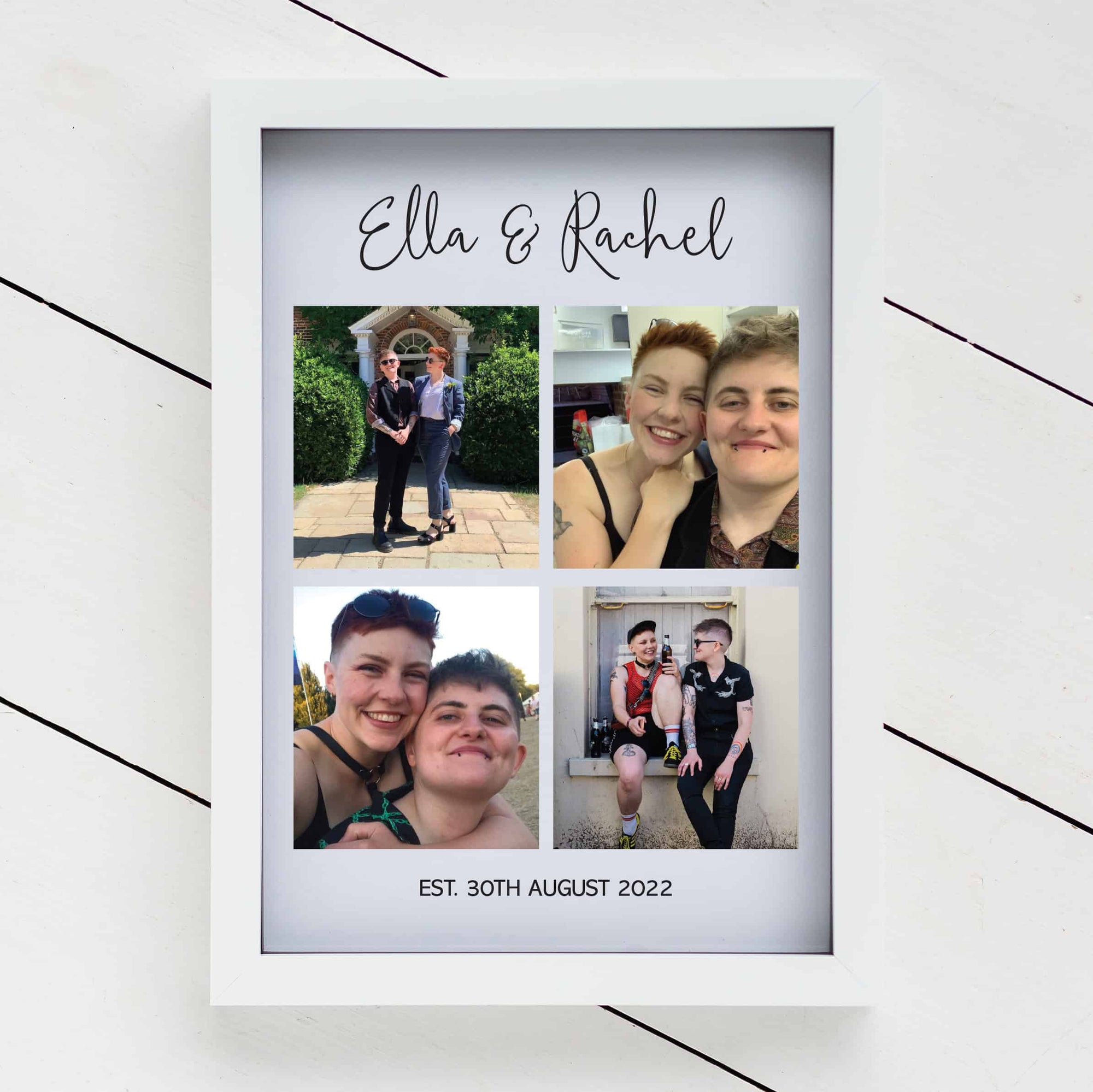 Personalised Couples Multiple Photo Glass Printed Frame