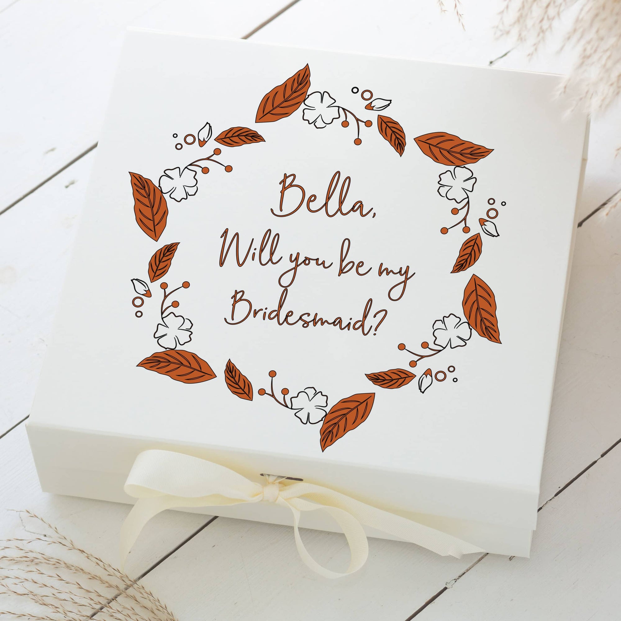 Personalised Autumn Fall Wedding Bridesmaid Boxes