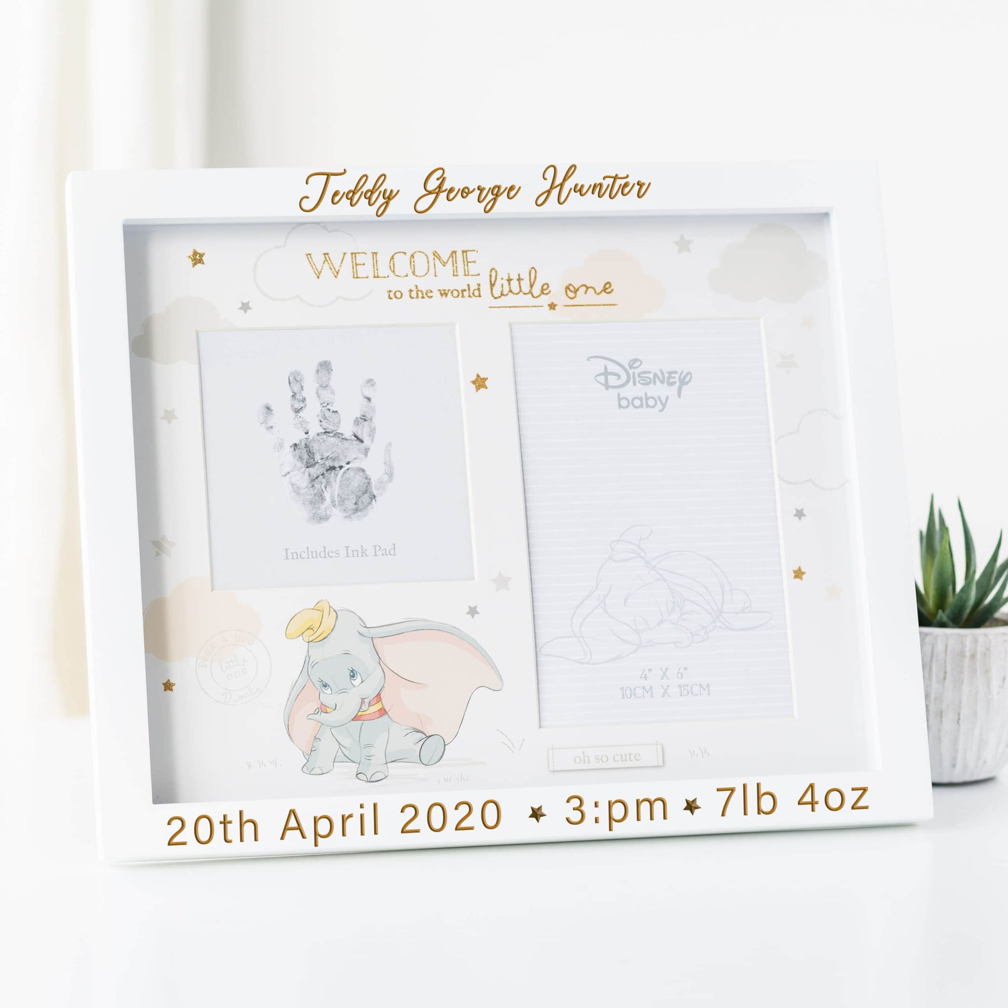 Personalised Disney Dumbo Magical Beginnings Photo & Hand Print Frame