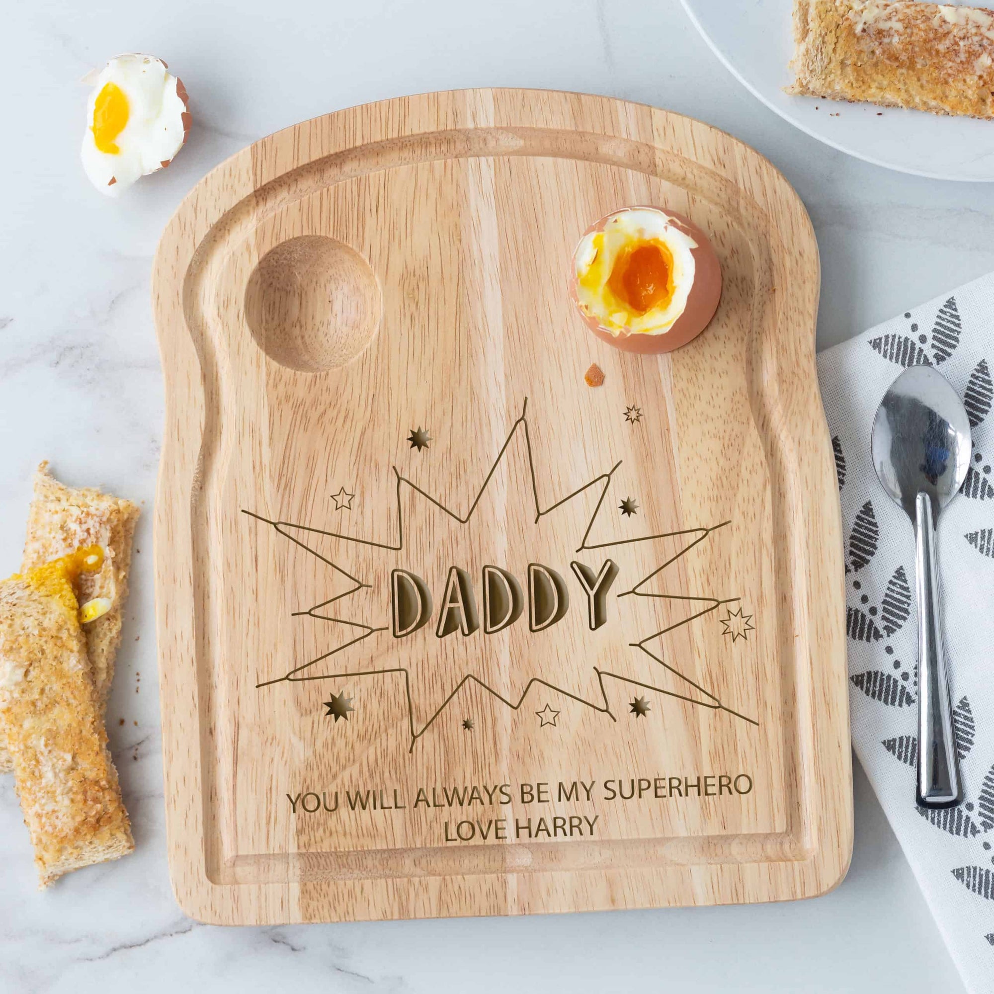 Personalised Wooden Superhero Egg Board